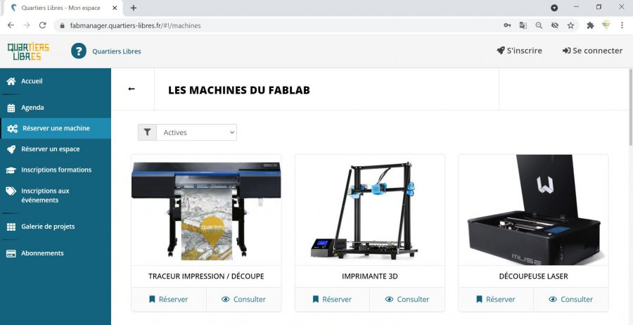 Plateforme Fabmanager Plateforme Fabmanager